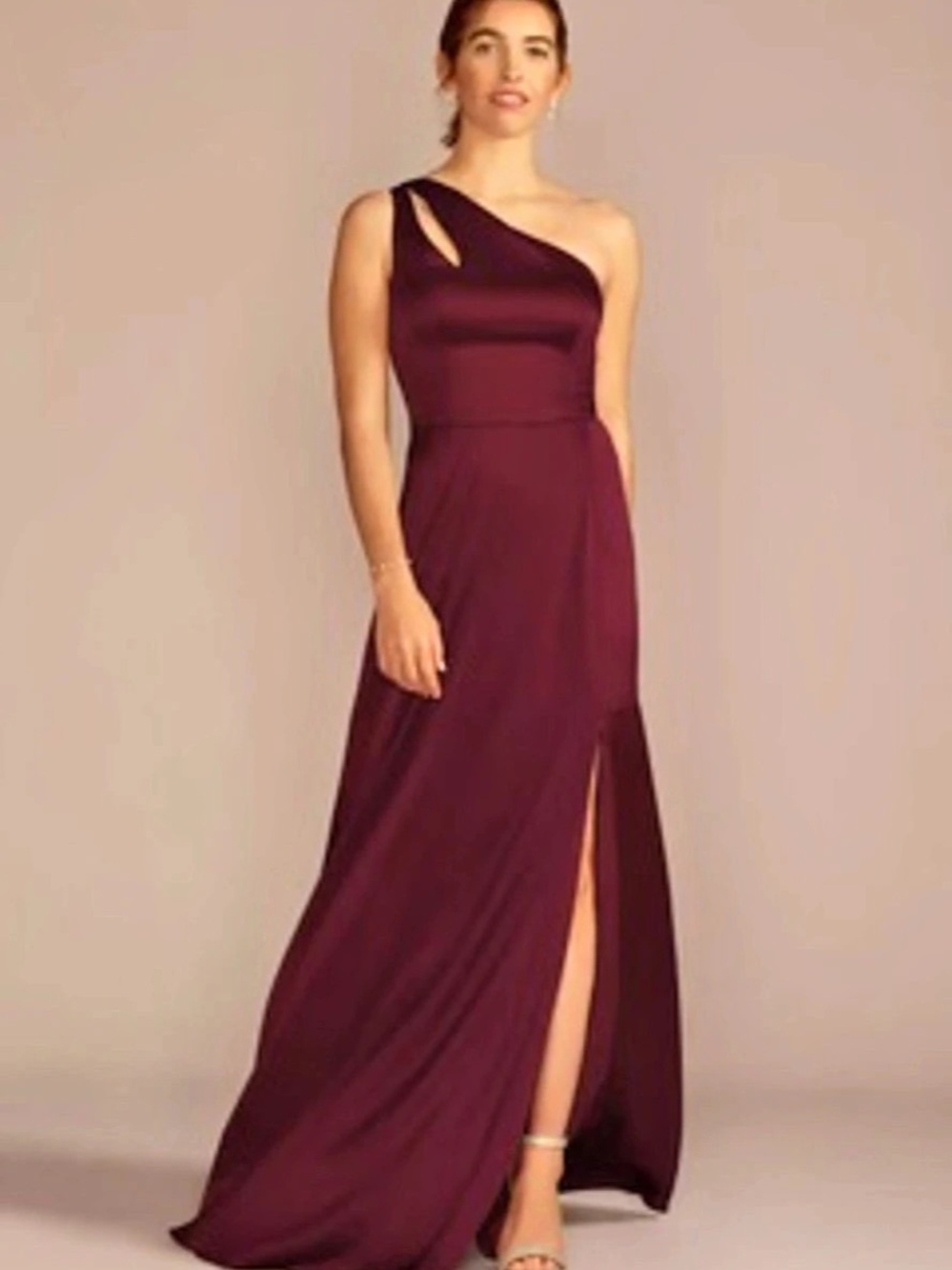 One Shoulder Aline A-Line Burgundy Size 10 NWT